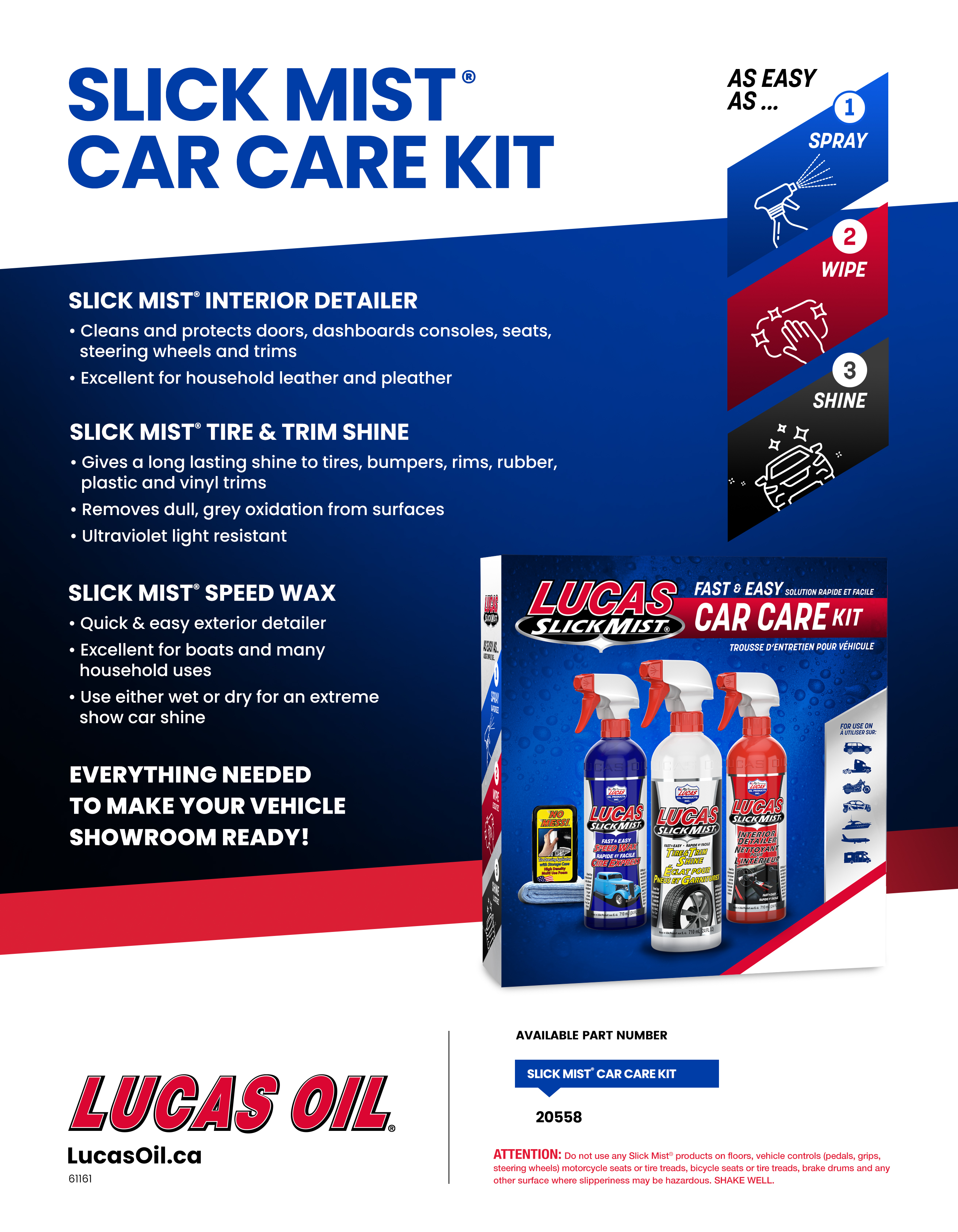 Buy Lucas Oil Spray Wax Slick Mist Speed Wax Exterior 710ml Spray