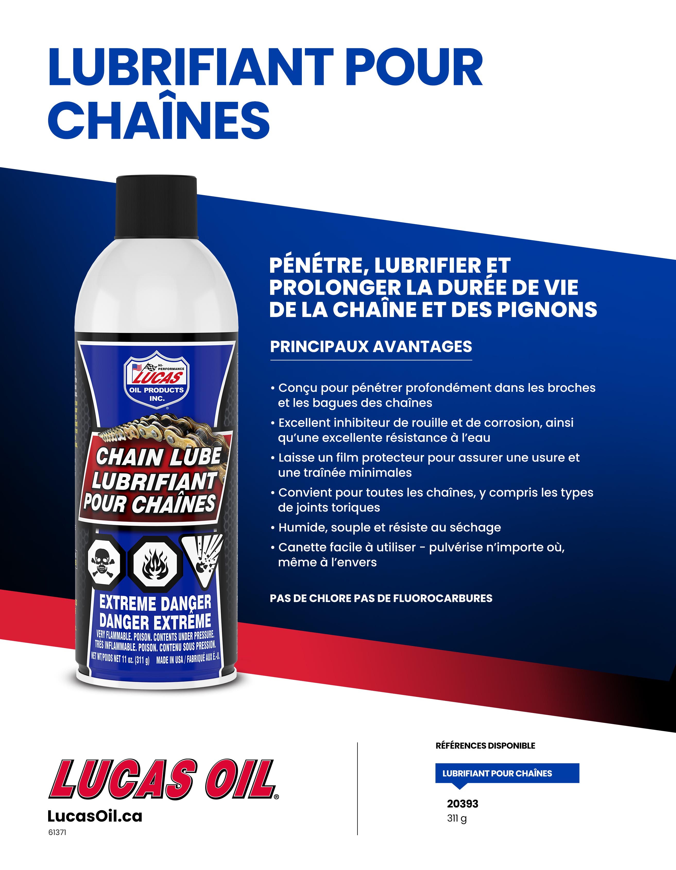 Lucas Oil 10393 Chain Lube Aerosol 11 oz.