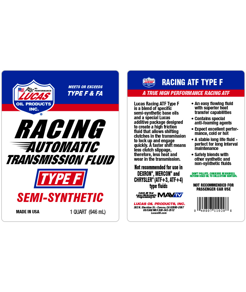 Semi-Synthetic Racing Automatic Transmission Fluid Type F