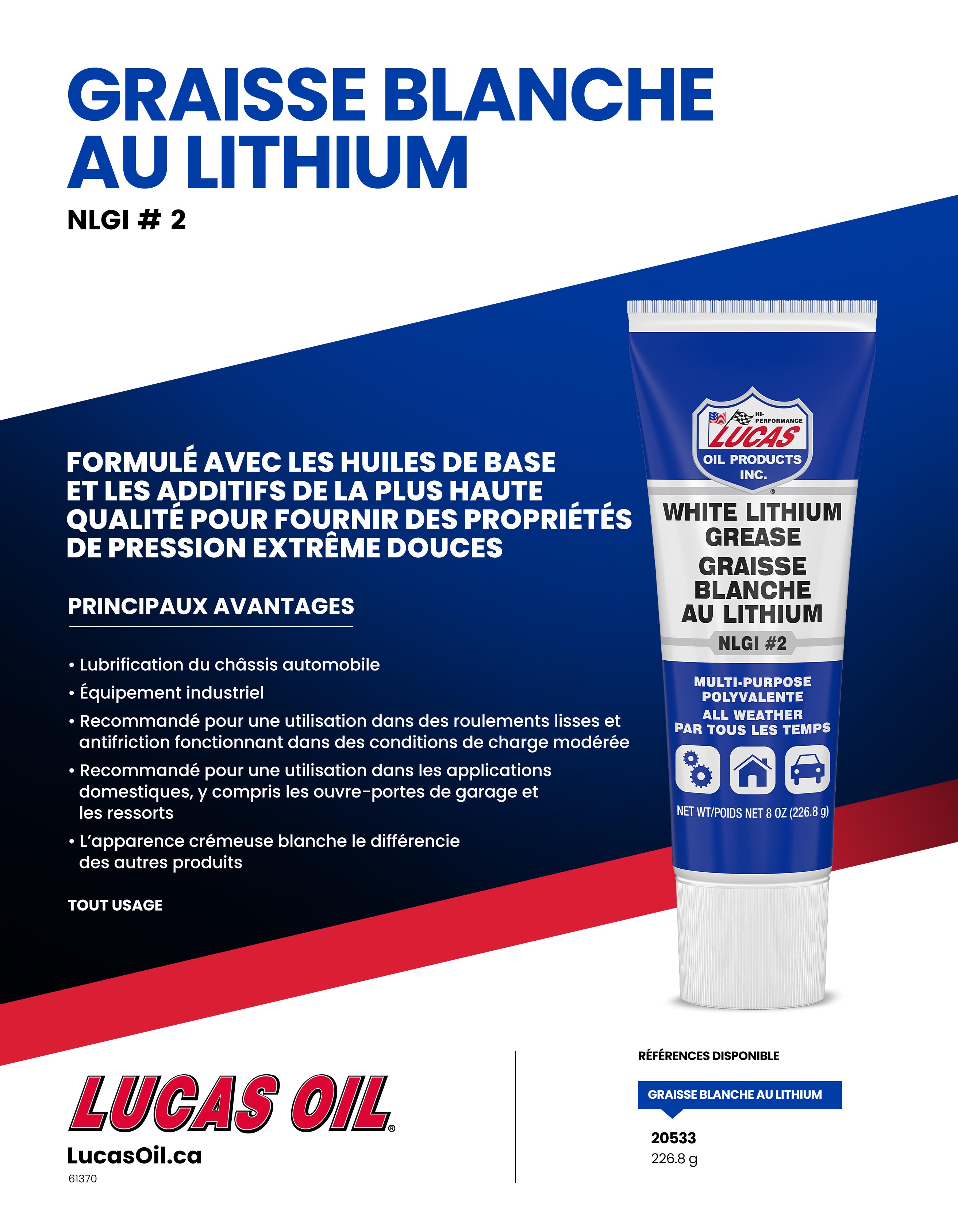 emzone Graisse Blanche au Lithium 300g, Caisse de 12