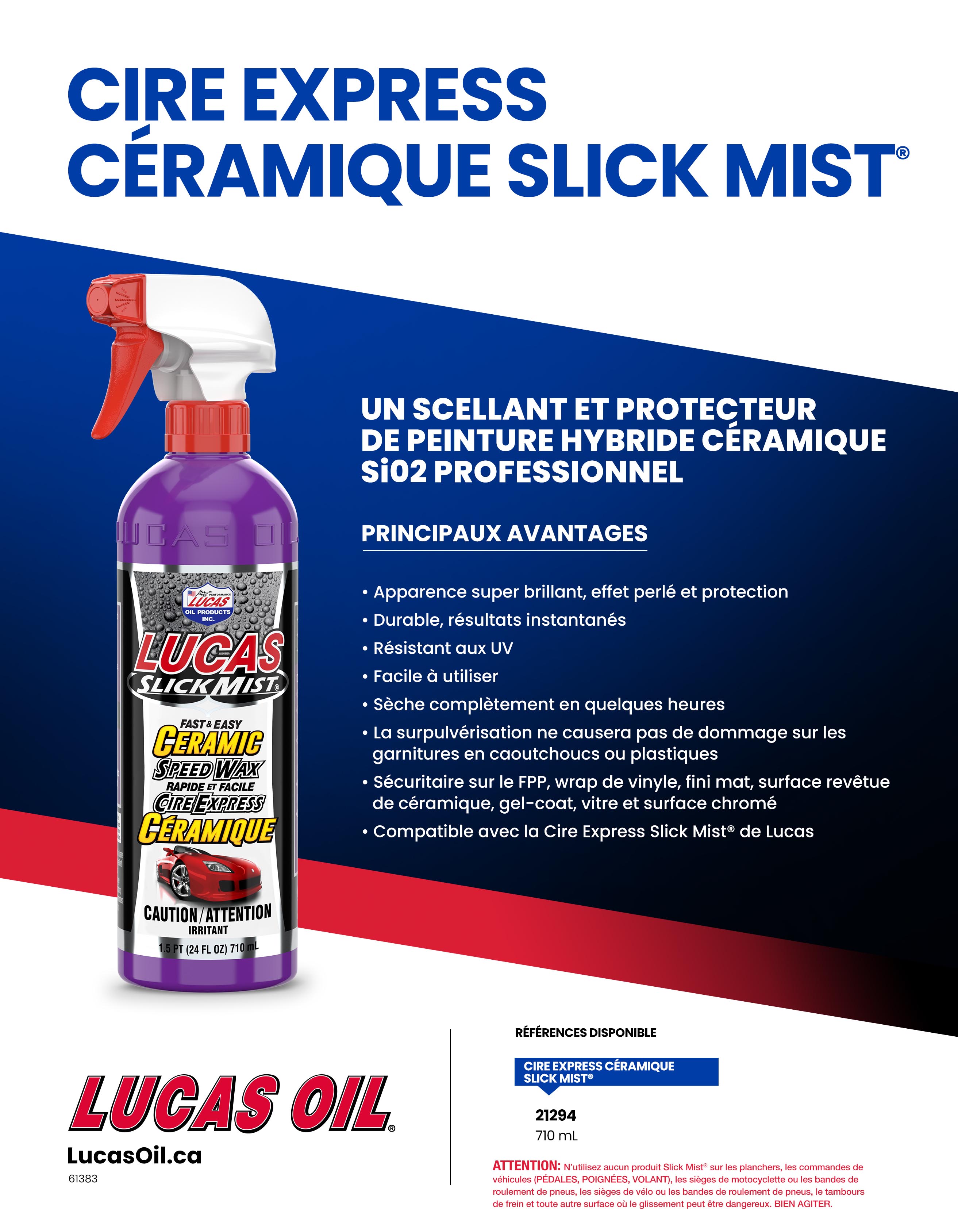 Lucas Slick Mist Speed Wax, Fast & Easy - 1.5 pt